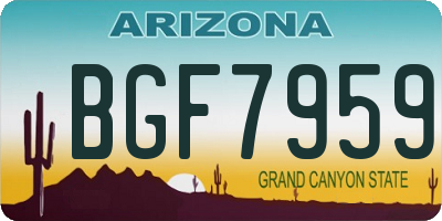 AZ license plate BGF7959