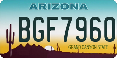 AZ license plate BGF7960