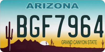 AZ license plate BGF7964
