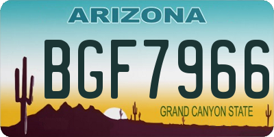 AZ license plate BGF7966