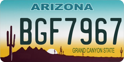 AZ license plate BGF7967