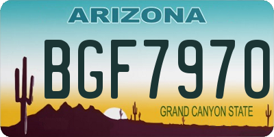 AZ license plate BGF7970