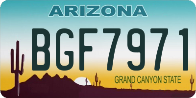 AZ license plate BGF7971
