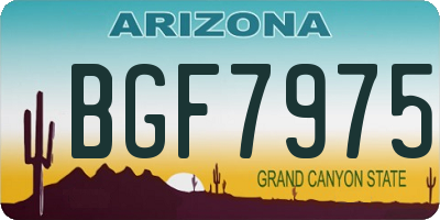 AZ license plate BGF7975