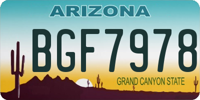 AZ license plate BGF7978
