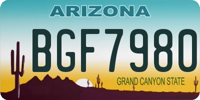 AZ license plate BGF7980