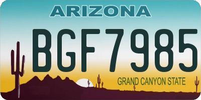 AZ license plate BGF7985