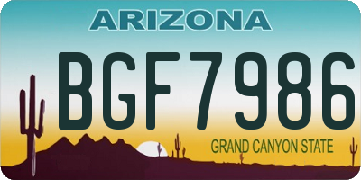 AZ license plate BGF7986