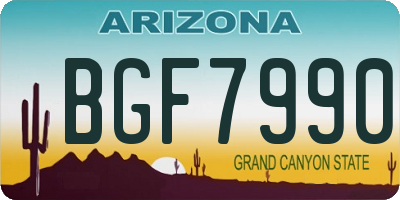 AZ license plate BGF7990