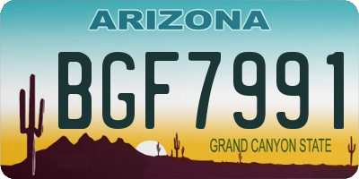 AZ license plate BGF7991