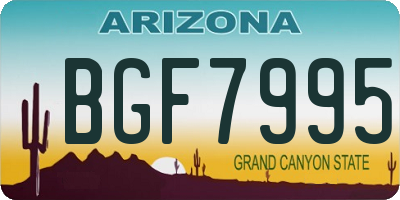 AZ license plate BGF7995