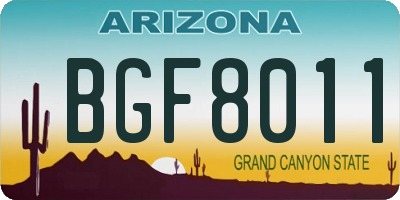 AZ license plate BGF8011