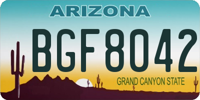 AZ license plate BGF8042