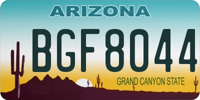 AZ license plate BGF8044