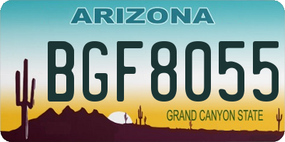 AZ license plate BGF8055