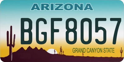 AZ license plate BGF8057
