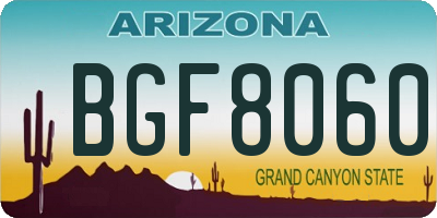 AZ license plate BGF8060