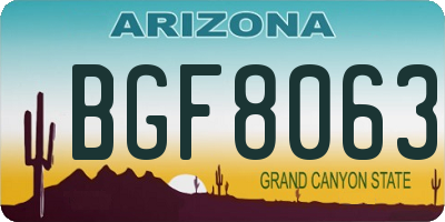 AZ license plate BGF8063