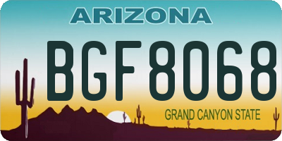 AZ license plate BGF8068
