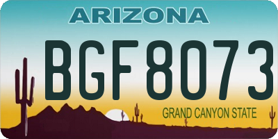 AZ license plate BGF8073