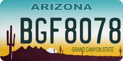 AZ license plate BGF8078