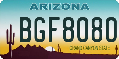 AZ license plate BGF8080