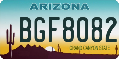 AZ license plate BGF8082