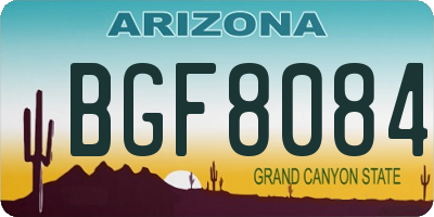 AZ license plate BGF8084