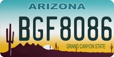 AZ license plate BGF8086