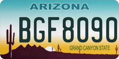 AZ license plate BGF8090