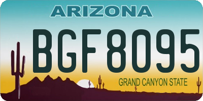AZ license plate BGF8095