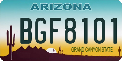 AZ license plate BGF8101