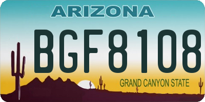 AZ license plate BGF8108