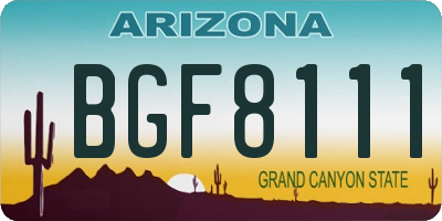 AZ license plate BGF8111