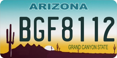 AZ license plate BGF8112