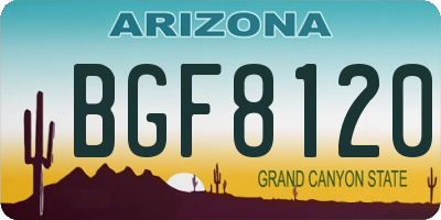 AZ license plate BGF8120