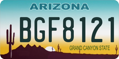 AZ license plate BGF8121