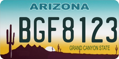 AZ license plate BGF8123