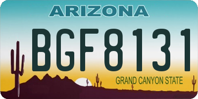 AZ license plate BGF8131