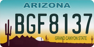 AZ license plate BGF8137
