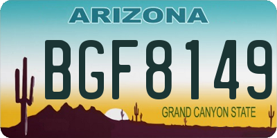 AZ license plate BGF8149