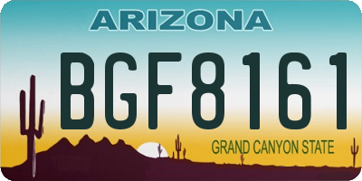 AZ license plate BGF8161