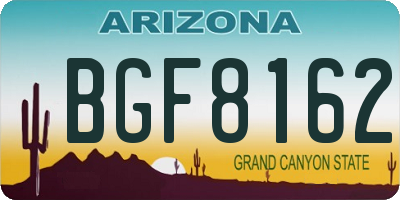 AZ license plate BGF8162