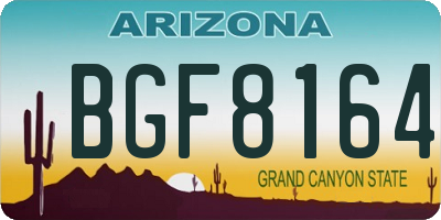AZ license plate BGF8164
