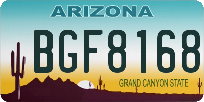 AZ license plate BGF8168