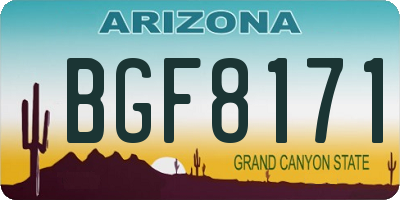 AZ license plate BGF8171