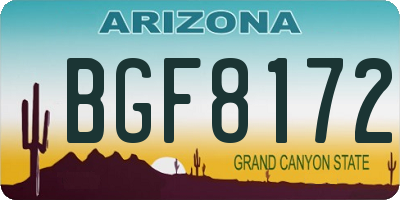 AZ license plate BGF8172