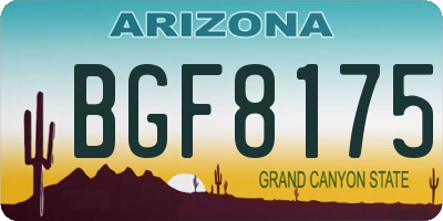 AZ license plate BGF8175