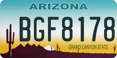 AZ license plate BGF8178