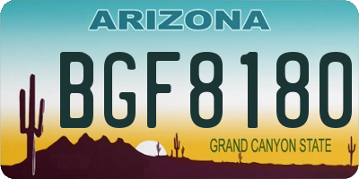 AZ license plate BGF8180